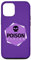 Hülle für iPhone 15 Poison Design Grunge Logo, Violett