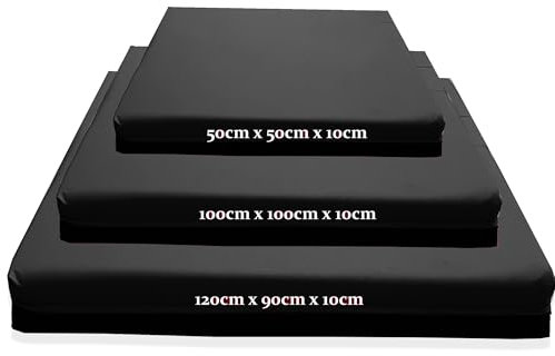 Kosiproducts Gymnastics Non Slip Crash Mat for Tumbling Landing Gym Training exercise, Bouncy Castle Large (120cm x 90cm) Black