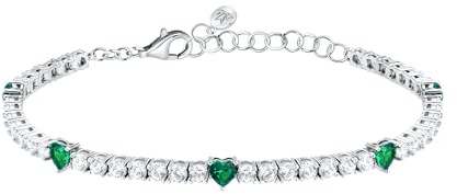 Morellato Damenarmband aus recyceltem 925‰-Silber, Tennis, Herz, TESORI-Kollektion, Geschenk für Freundin