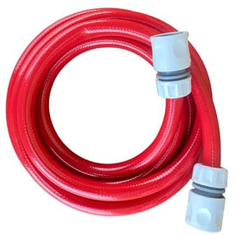 Portable Hot Water Hose for Caravans, Mobile Homes, 1/2 Standard Flexible Non Taint hosepipe with 2 x Universal Hose Connectors (2m)