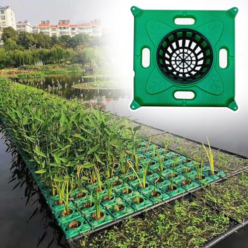 Schwimmender Pflanzkübel, großer Teichtöpfe-Korb, schwimmende Pflanzeninsel für Koiteich/Fischteich, Aquaponik-Anbausystem, Blumentopf für Gartenwasserpflanzen (Farbe: Pflanzkübel B, Größe: 2 Stück)