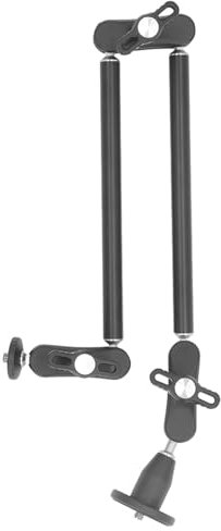 2 Section Articulating Magic Arm, 360 Rotatable Overhead Camera Mount, Flexible Detachable Desk Stand with 1/4 3/8 Thread for LED Light Microphone Video Rig Tripod