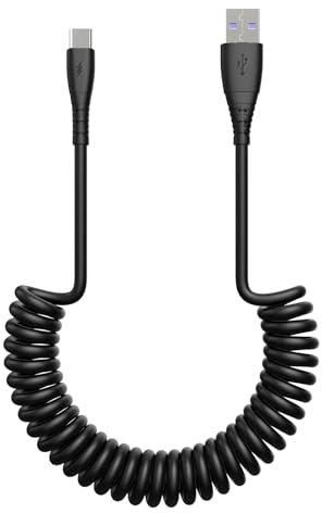 Amzpas Câble USB C Spiralé, [0.5M-1.5M] Câble USB A vers USB C Sûr et pratique, Charge Rapide pour Samsung Galaxy S24 S23 S22 S21 S20 A16 A15 A55, Xiaomi, Huawei, Google Pixel