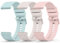 Wanme 3 Pièces 20mm Bracelet de Montre en Silicone, Souple Bracelet de Replacement en Dégagement Rapide avec Boucle en Même Couleur Homme Femme 20mm, Starlight/Rose/Cyan Clair