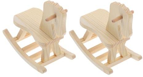 KOMBIUDA 2er Satz DIY Holz Schaukelpferd Bastelset Kinder Malerei Spielzeug Unfertige Pferd Deko Für Vorschule Zuhause