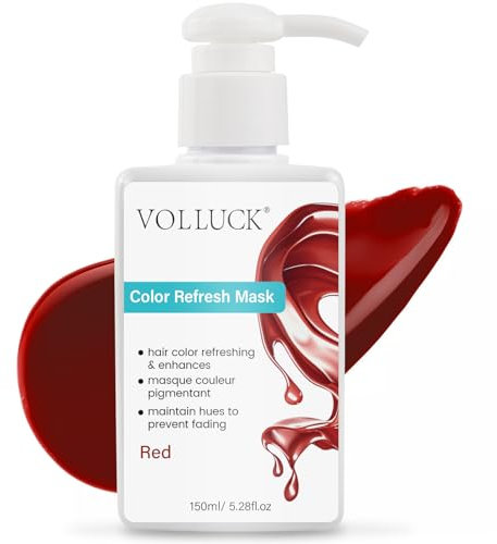 VOLLUCK Color Fresh Mask, 3-in-1 Tönung für Lebendige Haarfarben, Farbmaske für Alle Haartypen (Rot, 150 ML)