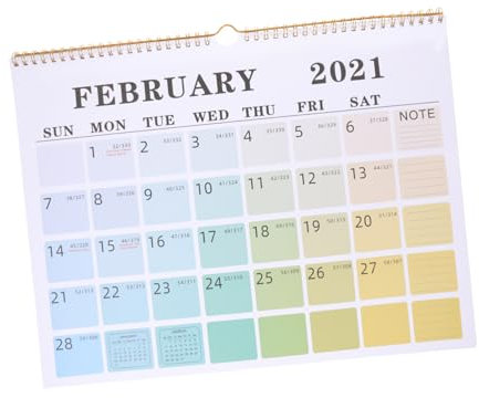 VILLCASE 1pc Kalender 2021 Englisch Kalender Papier Hängen Planer Schreibtisch