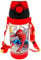 JXBBAAC Spider Gourde Enfant, 550ml Spider Bouteille d'eau avec Paille Bouteille Boissons Anti-Fuites Bouteille d'eau de Sport Réutilisable Gourde avec Poignée Gourde Enfant pour Ecole Maternelle