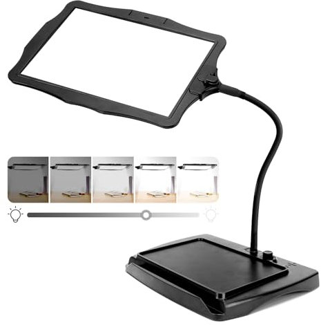 10x Rechargeable Loupe de Lecture, Lampe Loupe Sur Pied Eclairante de Bureau Lexible À Col de Cygne 50 Led, Grande Loupe Eclairante pour La Couture, L'artisanat, La Peinture, Le Bricolage