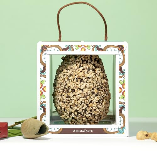 Italienische Handgemachtes Osterei | Zartbitterschokolade und Lakritz | Haselnuss Tonda Giffoni | Glutenfreie | Geschenkbox | 300 gr