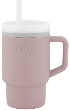 Infantino Ma Première Tasse – Adorable Tasse 255ml avec Paille Antifuite et Poignée Adaptée aux Tout-Petits, Favorise l'Hydratation, Facile à Nettoyer, Pirouette