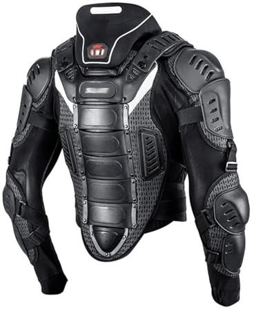Motorrad-Körperpanzerung, Sicherheitsschut, Wirbelsäulenschut, Motorrad-Körperpanzerung, Sicherheitsjacke with Neck Brace,XL