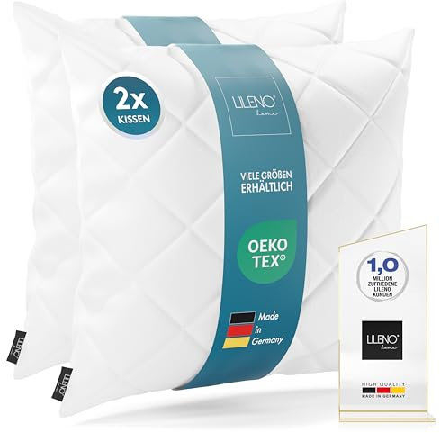 LILENO HOME 2er Set Kissenfüllung 30 x 30 cm - 95°C waschbares Innenkissen geeignet für Allergiker - Polyester Kisseninlet als Couchkissen, Sofa Kissen, Cocktailkissen und Kopfkissen