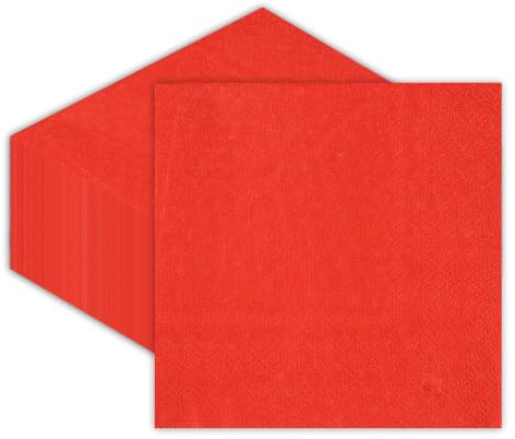 50 Stück Servietten Rot,25X25cm Cocktailservietten,Eukalyptus Hochzeit Servietten für Servietten Hochzeit Geburtstag Babypartys Brautjubiläum Party