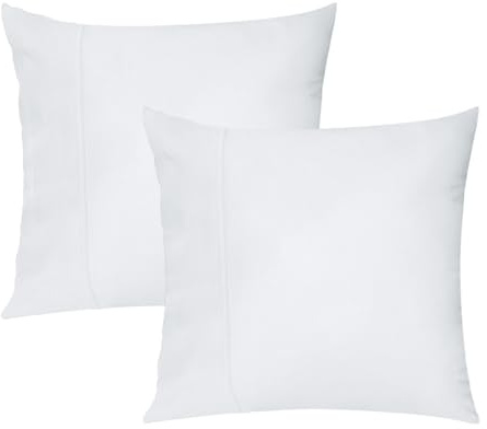 Lirex 2er Pack Satin Kissenbezug 50 x 50 cm - 100% Baumwolle Kissenbezüge,Superweicher Kopfkissenbezug, Hypoallergen, Kühlend, Oeko-TEX Zertifiziert, Weiß