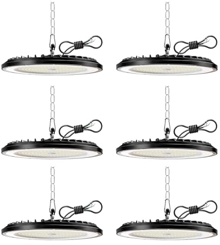 1 Pièce Lampe Eclairage Atelier 100W, 15000Lm Ufo Eclairage Plafonnier Led Garage avec Chaine, 6000K Projecteur Led Intérieur, Ip65 Étanche Éclairage de Plafond Pour Garage, Entrepôt, Gymnase, JZRRS