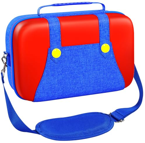 ivoler Funda para Nintendo Switch 2, Protectora Dura de Lujo para Interruptor portátil, Estuche para la Consola Nintendo Switch 2, y Otros Accesorios Contiene 20 Cartuchos de Juego-Rojo y Azul