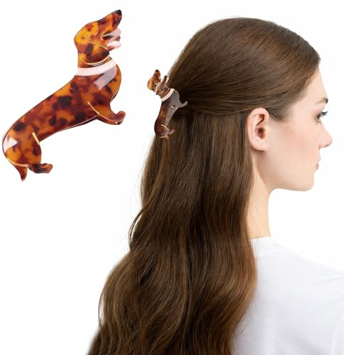 Fermaglio per capelli a bassotto, antiscivolo, per cani, bassotto, per capelli, stile vintage, per donne, ragazze, tempo libero, ufficio, feste
