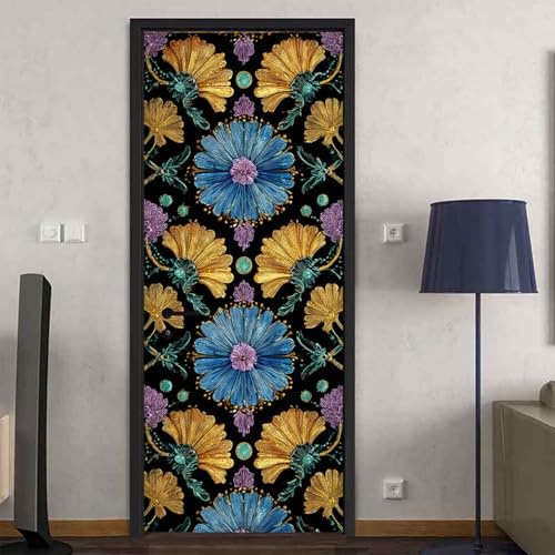 Türtapete Selbstklebend 70X200 Marineblau Türposter Fototapete Türfolie Poster Tapete 3D Türaufkleber Diy Türbild,Pvc Tapete Zimmerdekoration
