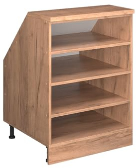 Vicco Küchenschrank für Dachschrägen R-Line, Goldkraft Eiche, 60 cm