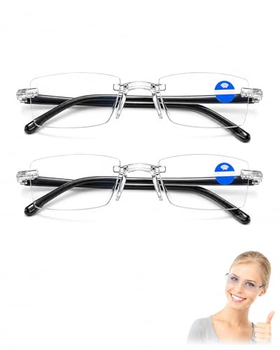 RAVNIX 2 Stück Brille die Sich Automatisch der Sehstärke Anpasst, Autofokus Brille mit Selbsteinstellung, Smart Glasses Intelligent Zoom Fixiert Fokus Sofort, Senkt Augenbelastung Beim Lesen