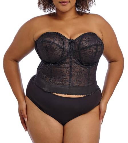 Goddess Women's Lace Bustier Bra, Black, 38DD