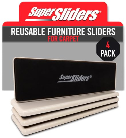 SuperSliders Wiederverwendbare Möbel-Movers - Bewegen Sie schwere Möbel schnell und einfach mit Möbelgleitern Für Teppiche beige