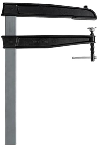 BESSEY Temperguss-Schraubzwinge TGN80T25K, Spannweite 800 mm Ausladung 250 mm, Große stabile Vollprofilschiene mit Riffelung, Gewicht 5,64 Kg