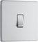 BG Electrical Single Wall Light Switch, 2 Way, Screwless Front Plate, Slim Profile, Premium Flatplate, Brushed Steel, 20A, 16AX, FBS12