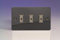Varilight 3-Gang 1-Way Remote/Tactile Touch Control Master LED Dimmer Light Switch 3 x 0-100W (Max 10 LEDs) Iridium JFIE103