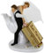 Décoration de gâteau de mariage, figurine de couple de mariés avec valise « Just married », 13 cm