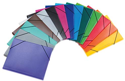 HERMA Sammelmappen A3 Transluzent Set, 42 Stück, Eckspanner-Mappen aus Kunststoff mit Gummizug und Innenklappen für Kinder, Jungen und Mädchen