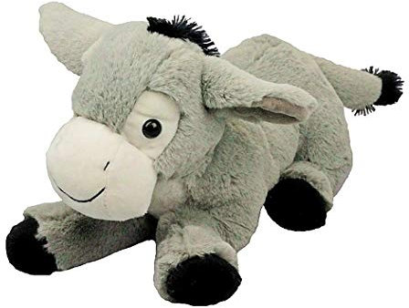 Inware 7138 - Kuscheltier Esel Pauli, grau, liegend, 35 cm