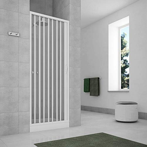 Porta doccia a soffietto per box doccia nicchia 140 cm profilo riducibile fino 60 (140-120X185)