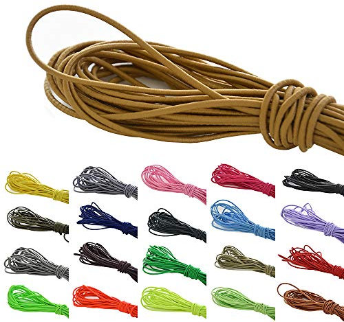 Roban Fashion 10 m elastische Gummikordel 3mm Gummischnur Elastische Kordel Hutgummi Auswahll aus 32 Farben,Cappuccino