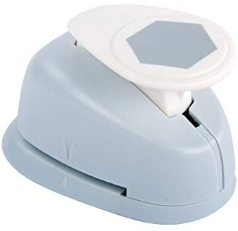 Rayher 69195000 Motivstanzer Hexagon, 2,54 cm ø, 1 Zoll, geeignet zum Stanzen von Papier/Karton bis 200g/m2, Motivlocher Sechseck, Grau