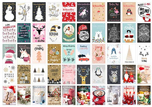 Edition Seidel Set 100 Weihnachtspostkarten (2x50) Weihnachten Karten Postkarten Weihnachtskarten