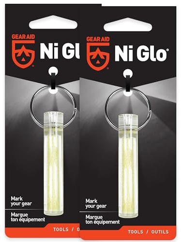 Gear Aid Ni Glo, 2 leuchtende Schlüsselanhänger für Camping, Scuba und Nachtangeln