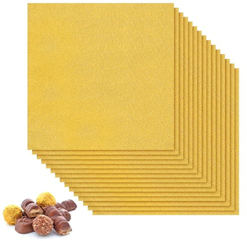 Lot de 500 emballages en aluminium pour barres de chocolat - Papier d'emballage en feuille d'or - Pour la Saint-Valentin - Pour emballages de chocolat et bonbons - 15 x 15 cm
