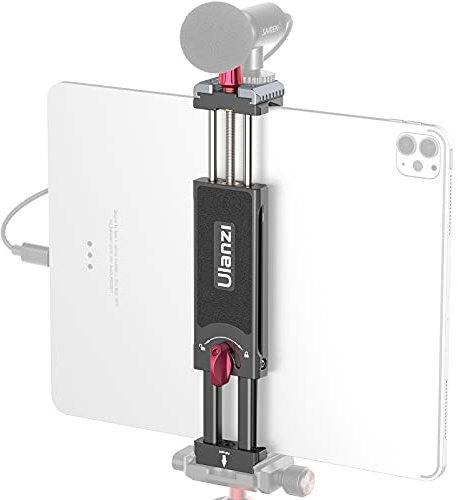 Aluminum iPad Tripod Holder Mount - U-pad III 7.9-12.9in Metal iPad Tripod Adapter w Cold Shoe 2 Acra Swiss QR Mount Adjustable Universal Tablet Clamp Video Recording for iPhone iPad Air Mini
