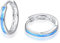 TANGPOET Mädchen Creolen Ohrringe Sterling Silber 925 Blau Opal Kinderohrringe, Klein Hypoallergene Klappcreolen, Weißgold Damenohrringe, Schmuck Geschenke für Frauen, 20mm