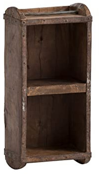 Woodkings® Wandregal Ziegelform mit Trennwand hängend Dekokiste Aufbewahrungsbox Backsteinform Altholz rustikal Wandboard Regal Gewürzregal