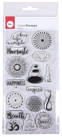 Clear Stamps Mandala, Bogen 97 x 205 mm, 16 Motive, klar, transparente Stempel, durchsichtig, Silikonstempel, 50255000