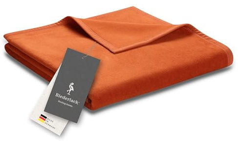 biederlack® flauschig-weiche Kuscheldecke Cotton Uni - Terracotta I Made in Germany I Öko-Tex I nachhaltig produziert I Wohndecke aus Baumwollmischgewebe I Sofa-Decke in 150x200 cm