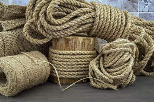 Juteseil - Ø 6-32 mm - Jute Natur Seil als Terrassen Geländer und Garten Dekoration (20 mm x 3 Meter)
