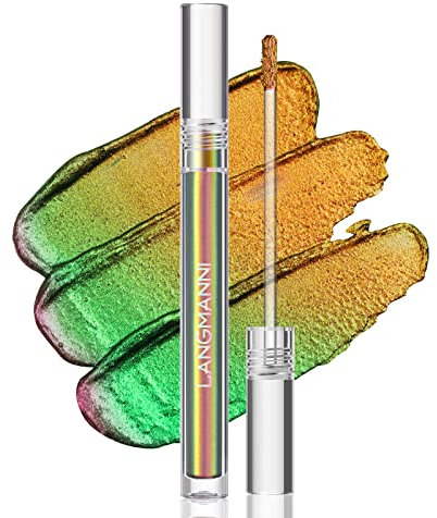 Gelb Grün Gold Chamäleon Flüssiger Lidschatten Dreifarbiger Diamant Funkelnder Flüssiger Lidschatten Einzelpackung(EMBER)