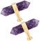 KYEYGWO 2 Stück Amethyst Heilstein Punkt Möbelknöpfe mit Schrauben, Messing Schubladenknöpfe Kristall Sechseckiger Schrankknöpfe Haus Decor Kommodenknöpfe Hexagonal Garderobe Ziehgriff