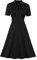 Wellwits Women's Keyhole Tie 1940s Vintage Cocktail Dress Black S