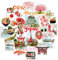 Navy Peony Kaiserliche Japan Reiseaufkleber (25 Stück) - Aquarell, wasserdicht, Japanische Sakura-Themen Aufkleber für Journale, Sammelalben, Wasserflaschen
