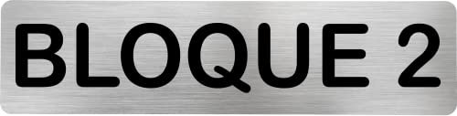 MovilCom® - Señal de acero inoxidable BLOQUE 2 | Placa puerta INOX | Señal informativa | Cartel Puerta 200X50mm